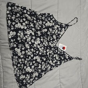 H&M Black and White Floral Tank Top